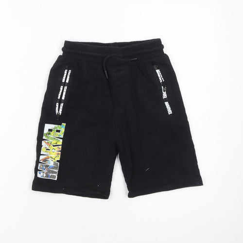 Marvel Boys Black Sweat Shorts 8 Years Regular Fit Hulk Superhero Design