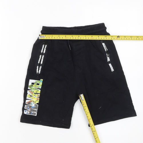 Marvel Boys Black Sweat Shorts 8 Years Regular Fit Hulk Superhero Design