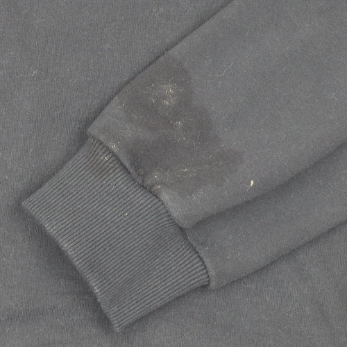 Firetrap Men's Black Sweatshirt M Pullover Crew Neck Zip Pockets