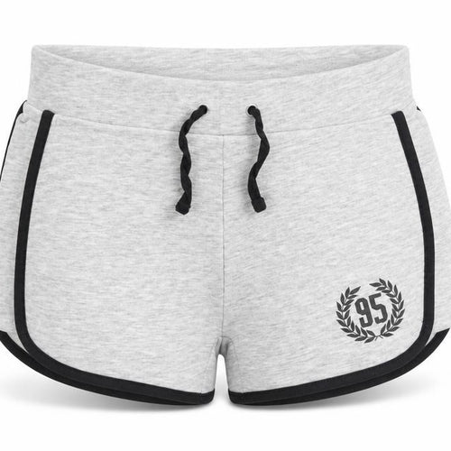 915 Girls Grey Sweat Shorts Age 9 134cm Cotton Blend Drawstring Trim