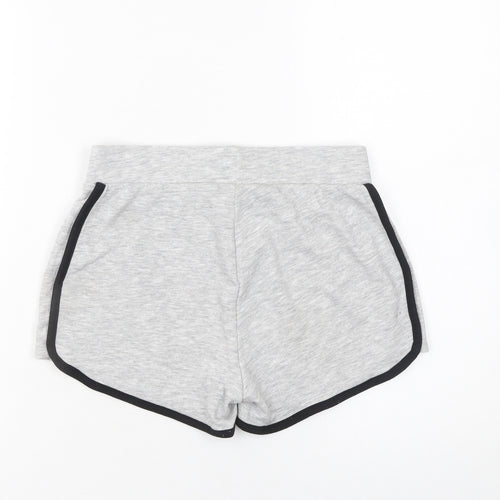 915 Girls Grey Sweat Shorts Age 9 134cm Cotton Blend Drawstring Trim