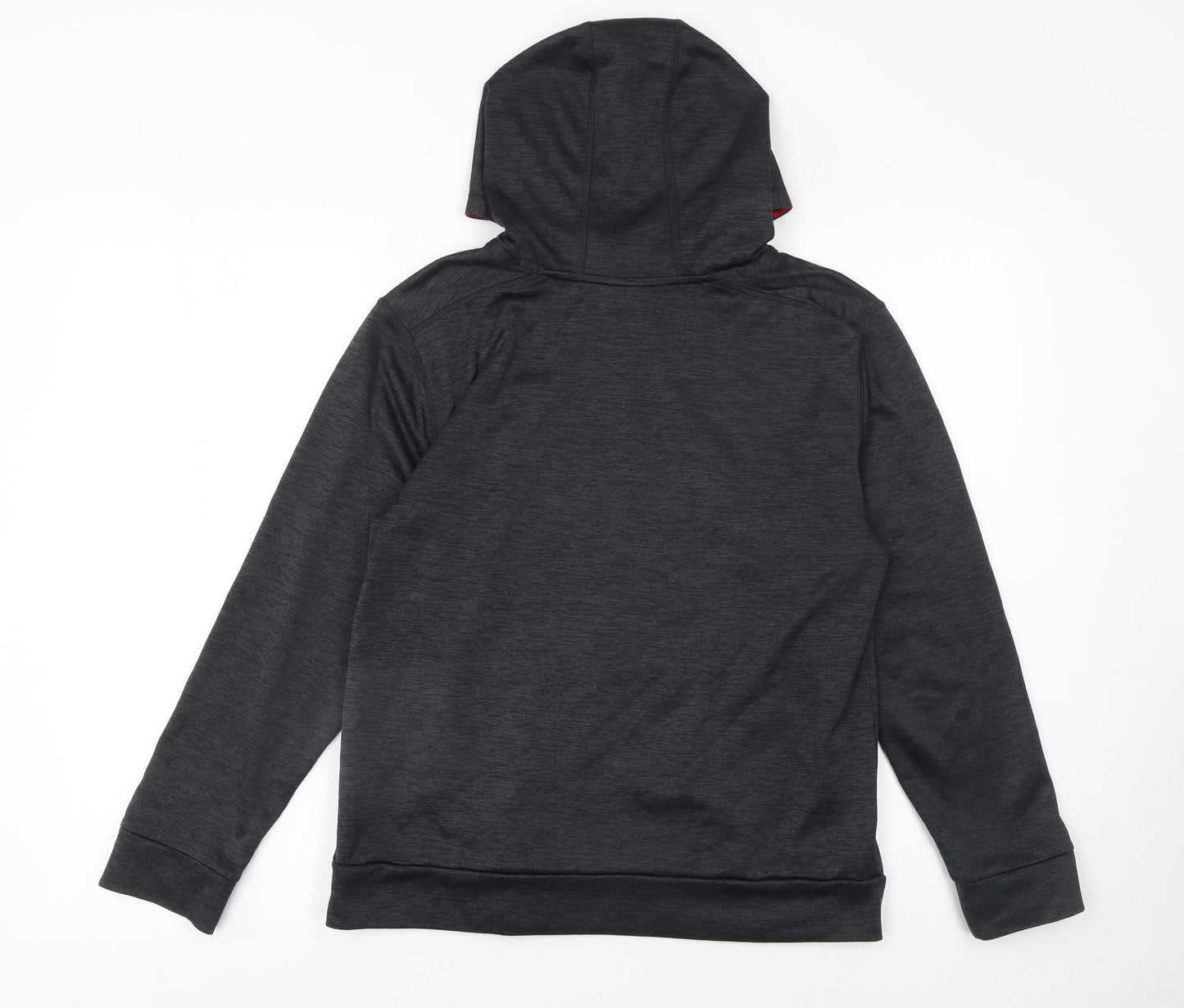 Adidas Boys Black Pullover Hoodie Size 14-16 Years Red Logo Sweatshirt