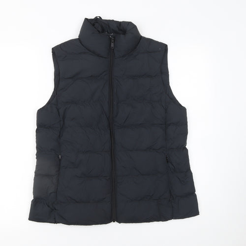 Marks and Spencer Womens Black Puffer Waistcoat Size 10 Regular Fit