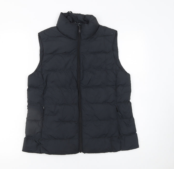 Marks and Spencer Womens Black Puffer Waistcoat Size 10 Regular Fit
