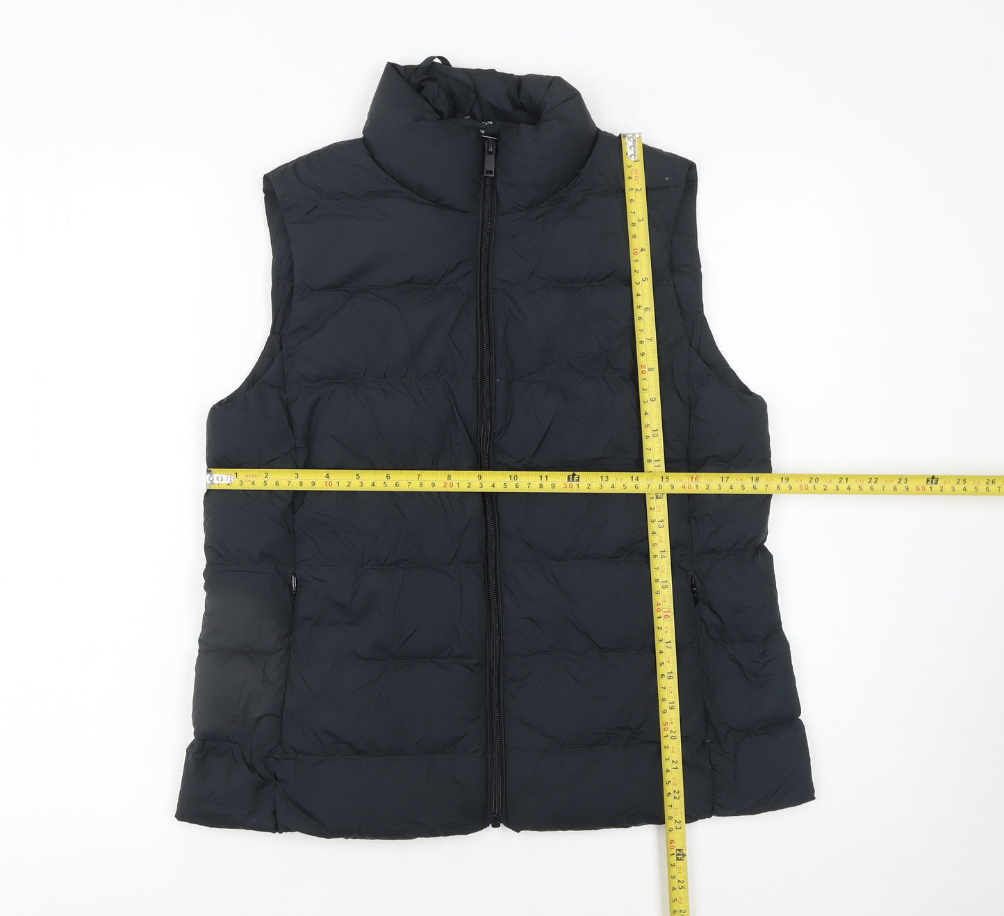Marks and Spencer Womens Black Puffer Waistcoat Size 10 Regular Fit