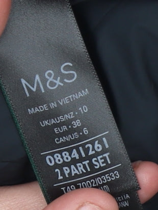 Marks and Spencer Womens Black Puffer Waistcoat Size 10 Regular Fit