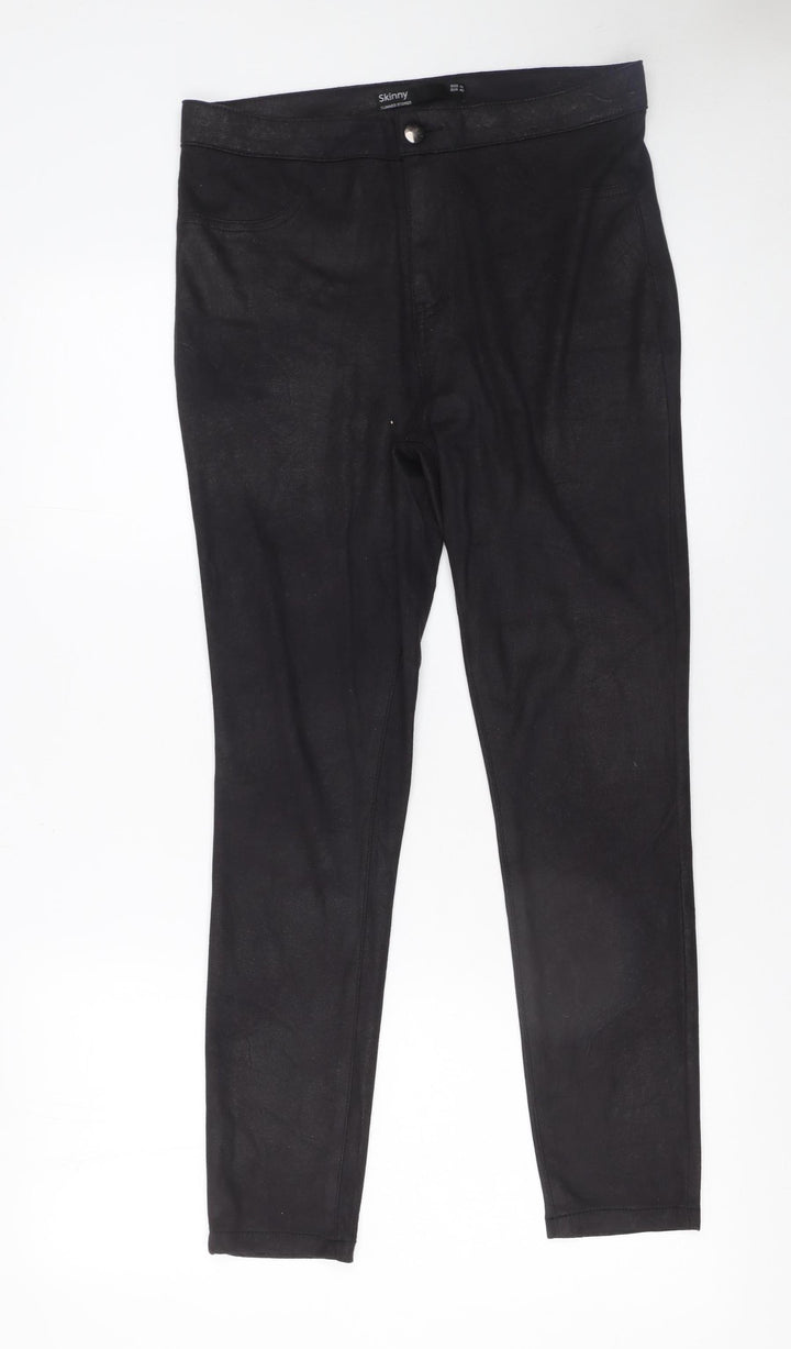 Dunnes Stores Women's Black Skinny Trousers Size 12 S Polyester Blend