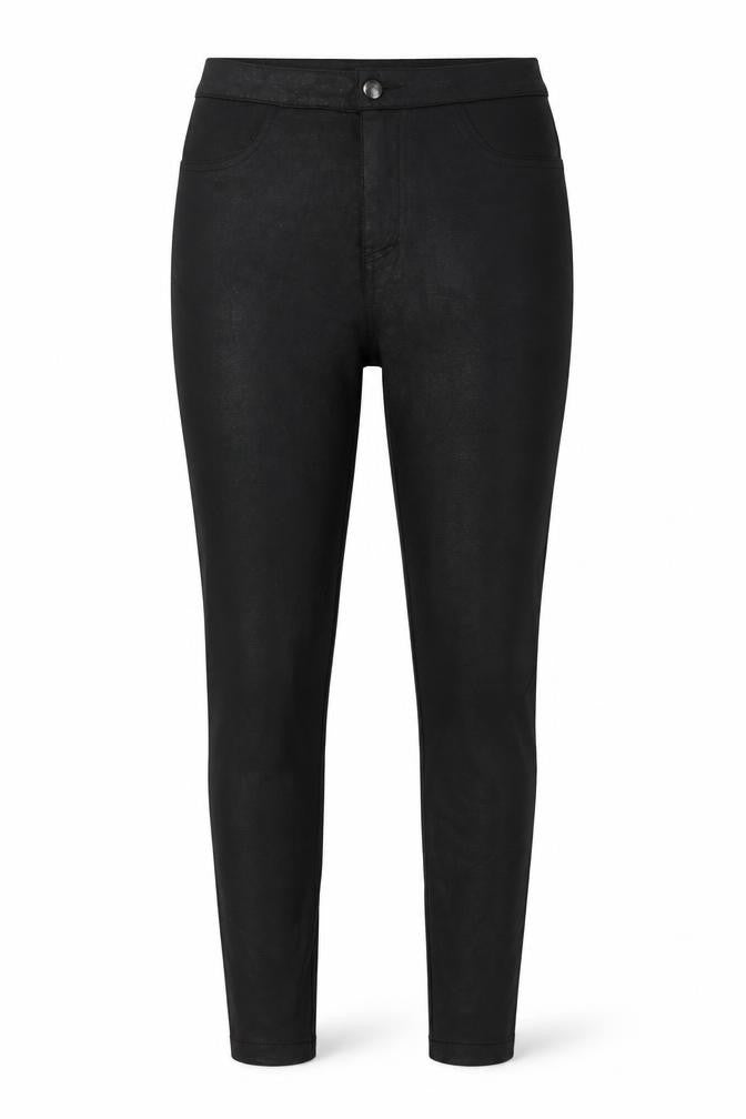 Front view of Dunnes Women's Black Skinny Trousers, size 12, S Polyester Blend
