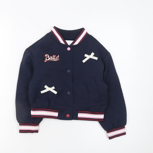 Marks and Spencer Girls Blue Ballet Varsity Jacket 6-7 Years