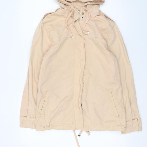 Topshop Women’s Beige Hooded Cotton Anorak Jacket Size 6