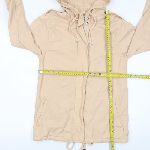 Topshop Women’s Beige Hooded Cotton Anorak Jacket Size 6