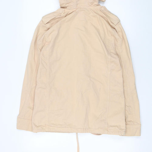 Topshop Women’s Beige Hooded Cotton Anorak Jacket Size 6