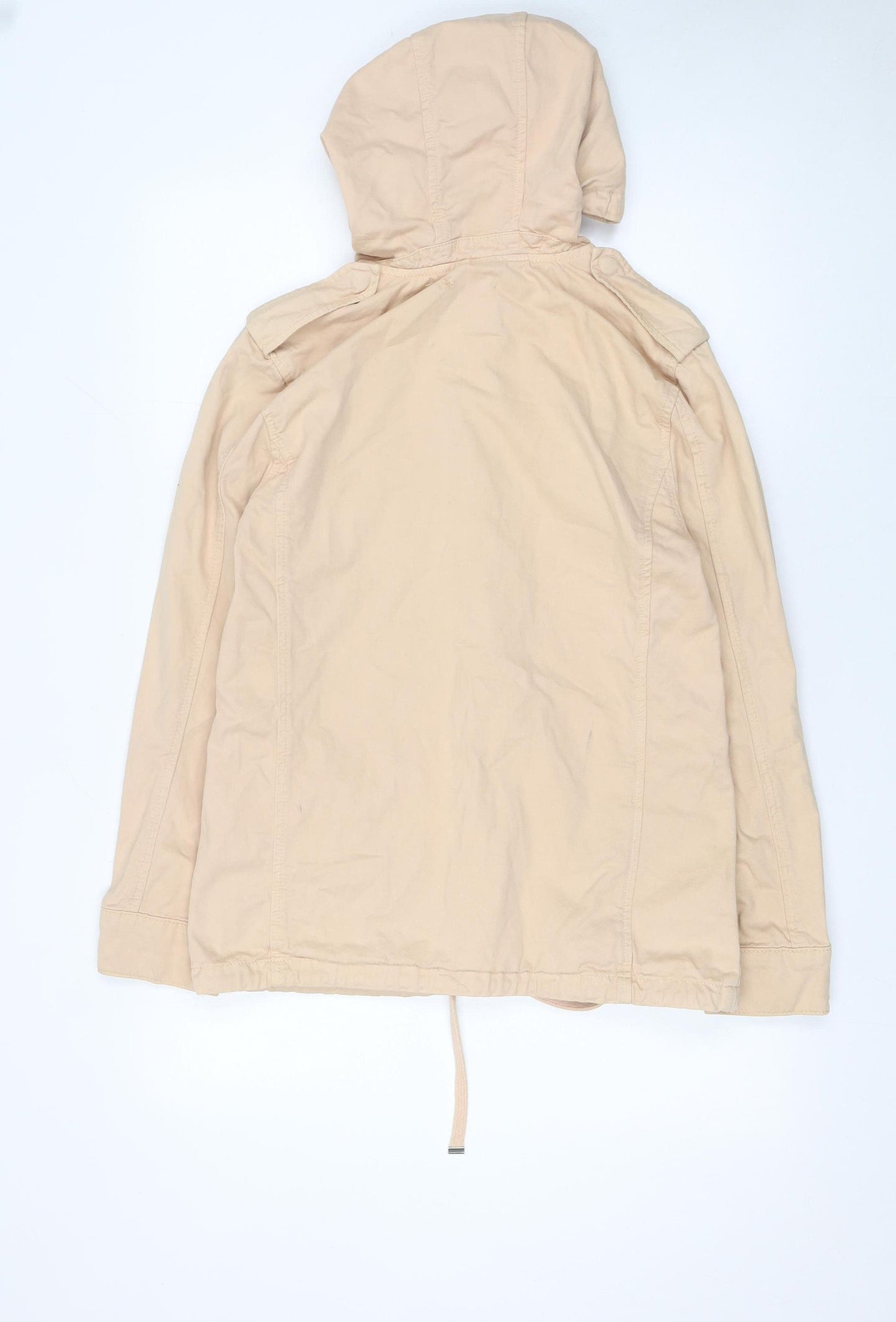 Topshop Women’s Beige Hooded Cotton Anorak Jacket Size 6