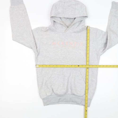 Mckenzie Girls Grey Pullover Hoodie 12-13 Years Logo Fleece Sweatshirt