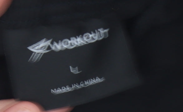 Workout Men's Black Polyester Athletic Shorts L Lightweight Breathable