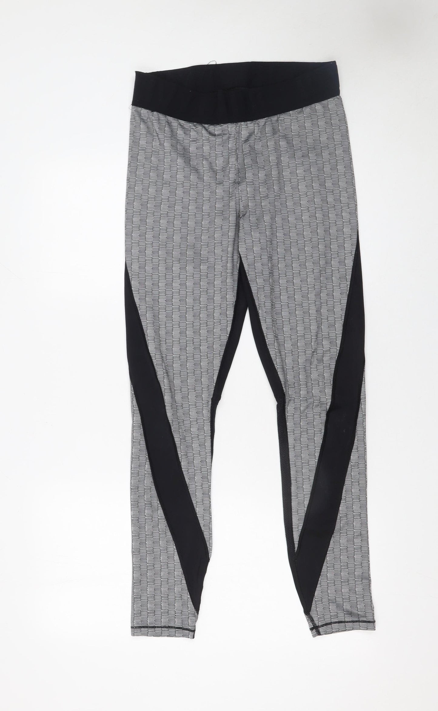 Ivy Park Womens Black Grey Large Leggings Stretch Activewear Trousers