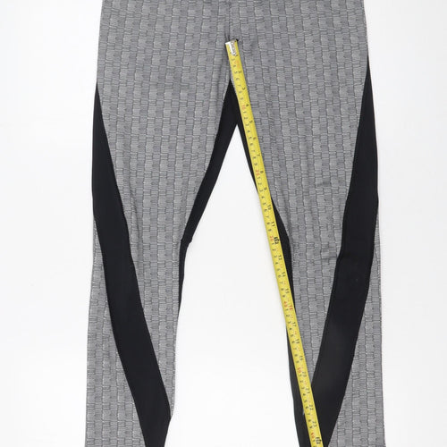 Ivy Park Womens Black Grey Large Leggings Stretch Activewear Trousers