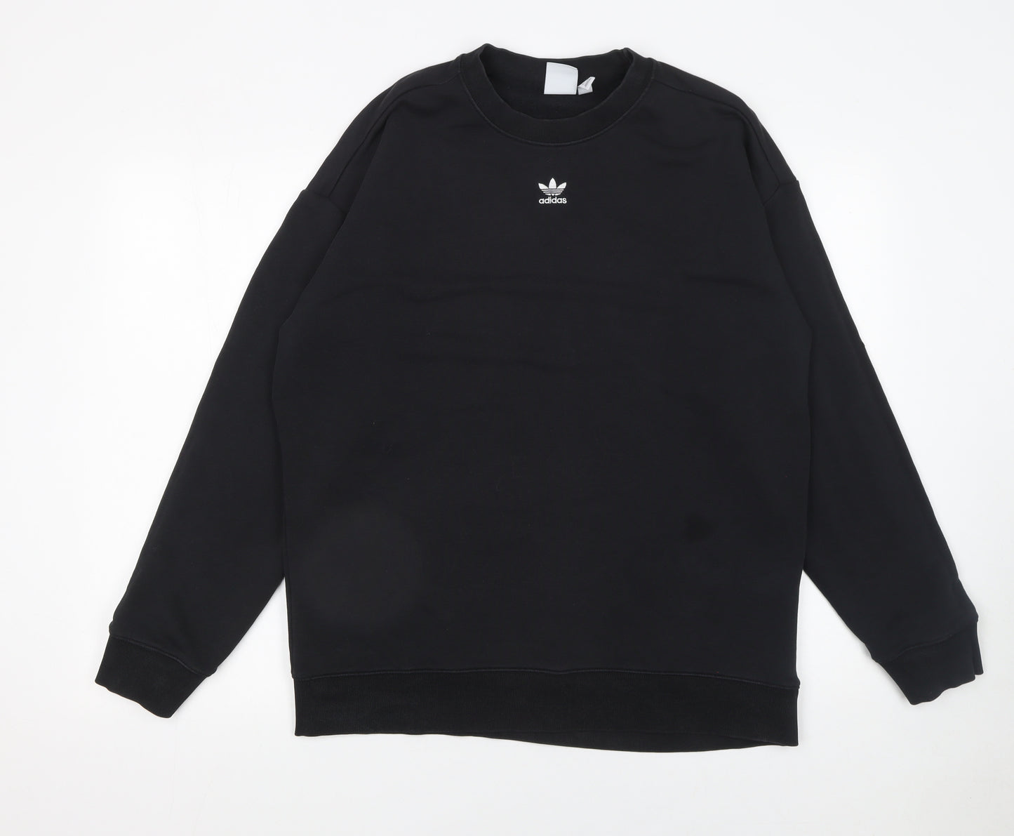 Adidas Women Black Cotton Blend Crew Neck Pullover Sweatshirt UK 14
