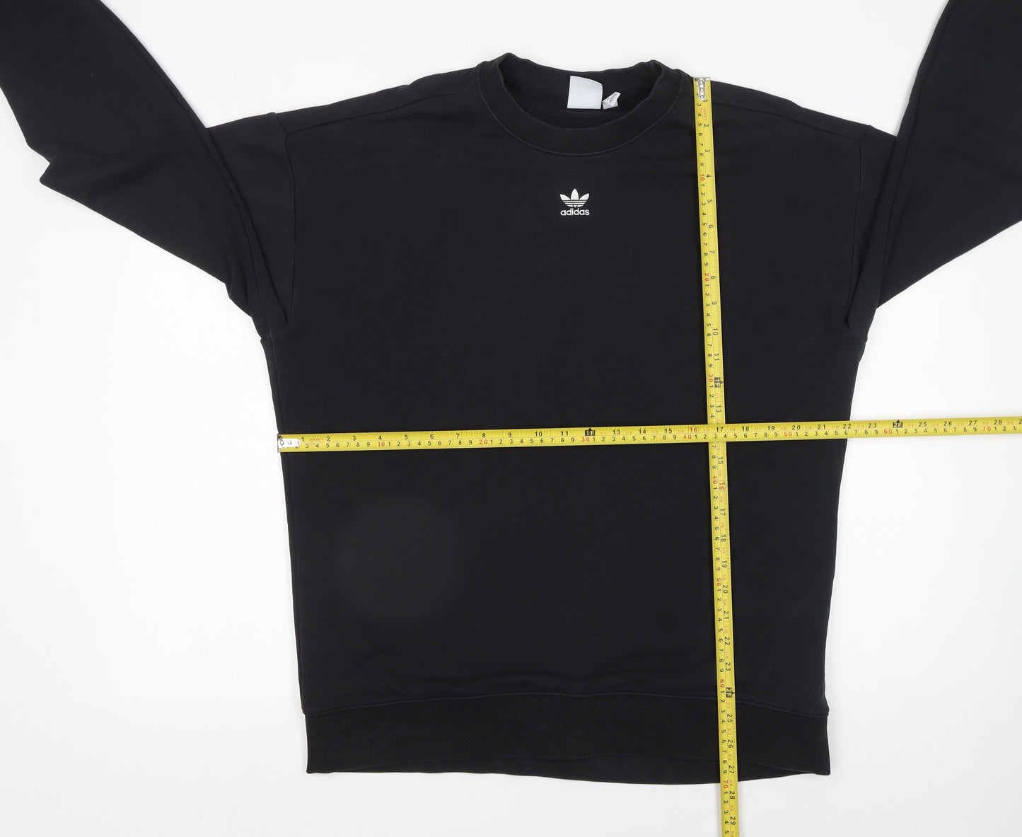 Adidas Women Black Cotton Blend Crew Neck Pullover Sweatshirt UK 14