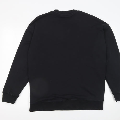 Adidas Women Black Cotton Blend Crew Neck Pullover Sweatshirt UK 14