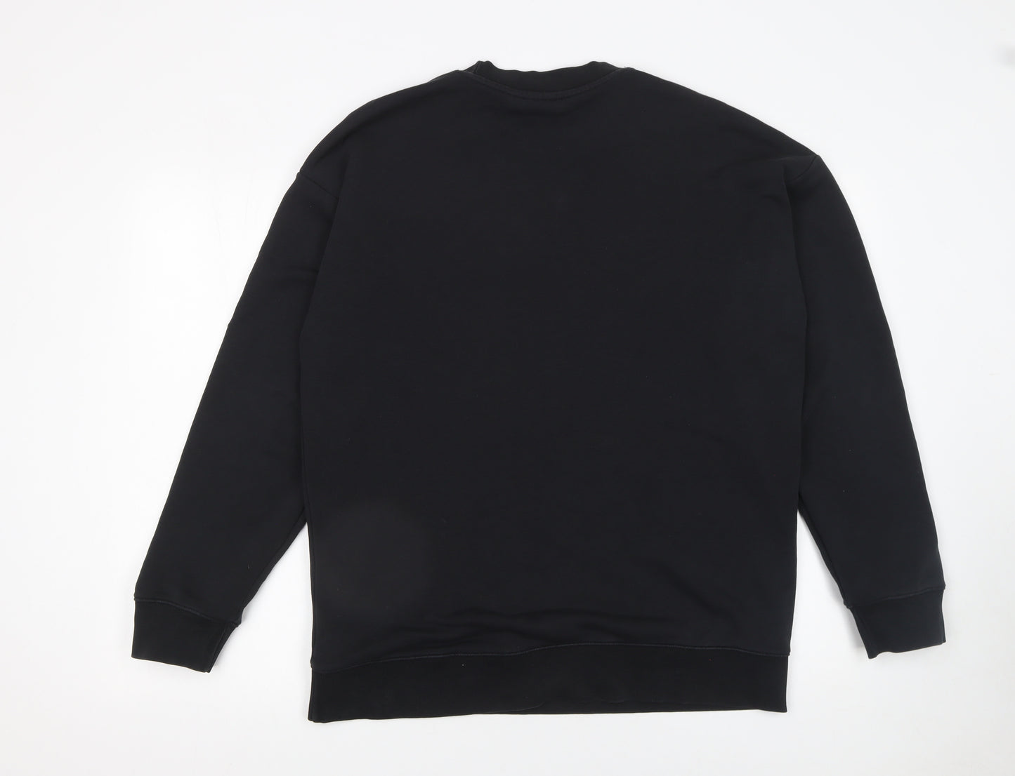 Adidas Women Black Cotton Blend Crew Neck Pullover Sweatshirt UK 14