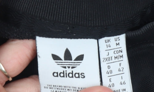 Adidas Women Black Cotton Blend Crew Neck Pullover Sweatshirt UK 14