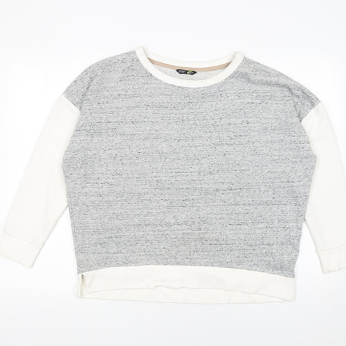 F&F Women’s Grey & White Pullover Sweatshirt Size 10 Cotton Blend