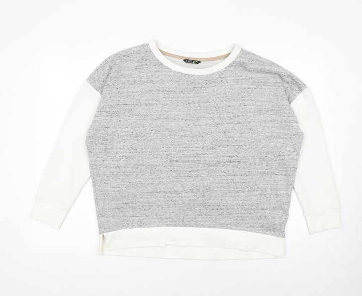 F&F Women’s Grey & White Pullover Sweatshirt Size 10 Cotton Blend