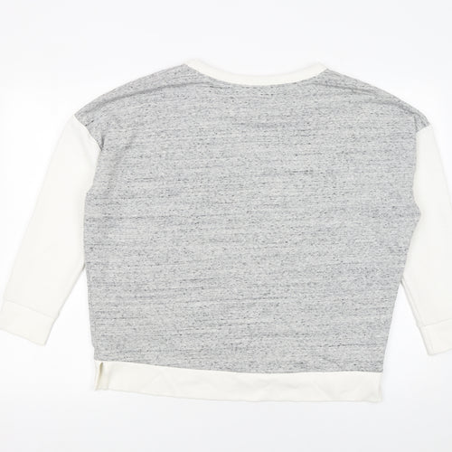 F&F Women’s Grey & White Pullover Sweatshirt Size 10 Cotton Blend