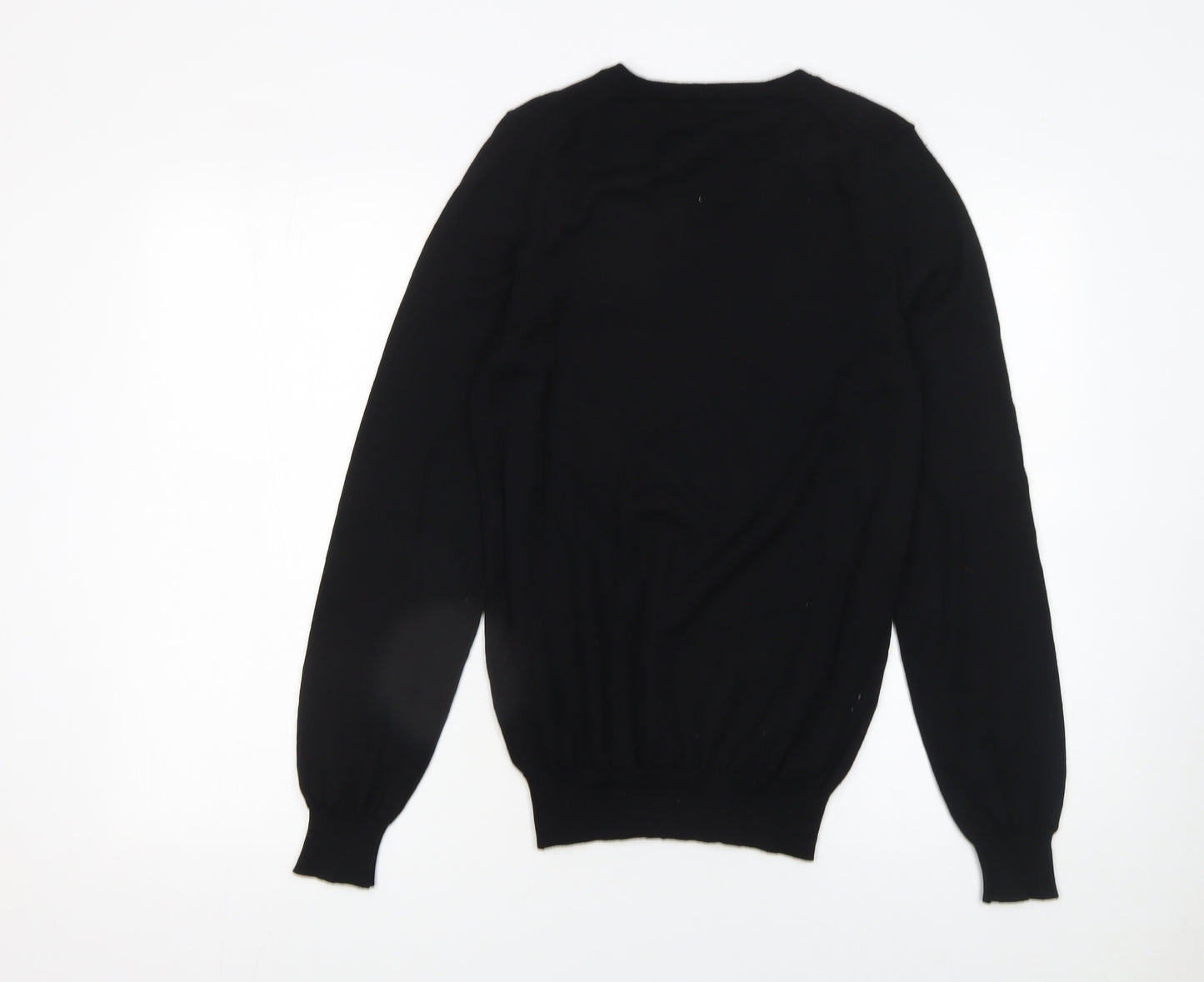 Bruuns Bazaar Men’s Black Merino Wool V-Neck Jumper Size S