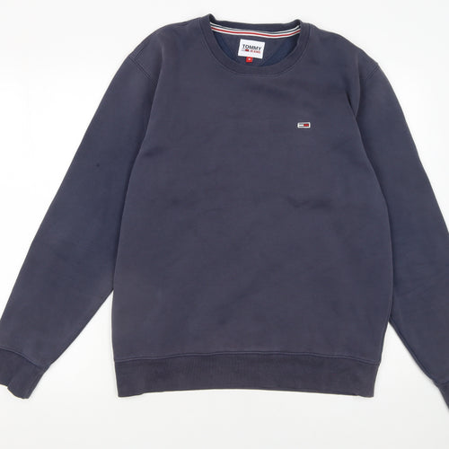 Tommy Jeans Men's Blue Crew Neck Sweatshirt Size M Classic Logo