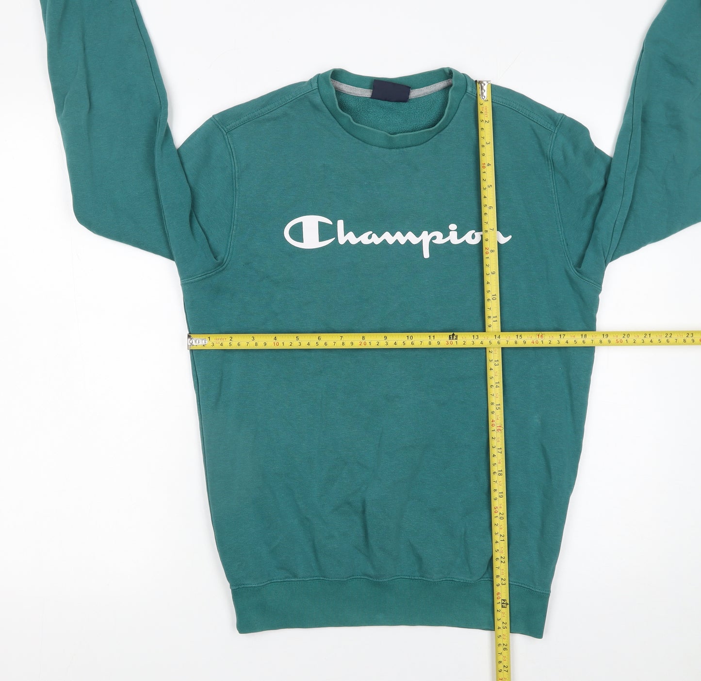 Champion Men’s Green Pullover Sweatshirt Small Crew Neck Sports Logo