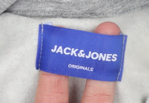 Jack & Jones Men's Grey Pullover Hoodie Size S Regular Fit