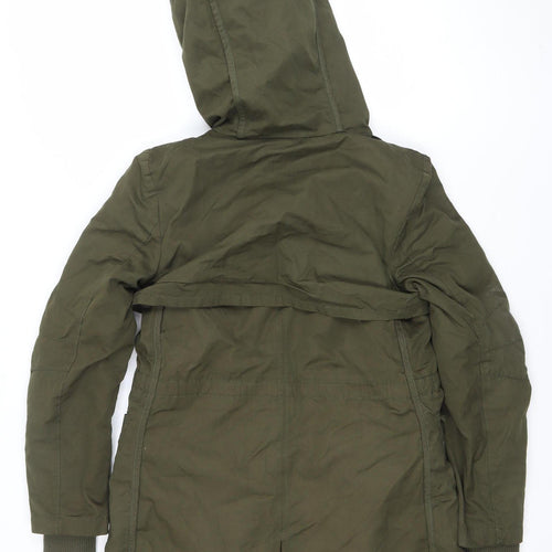 Ever New Women’s Green Hooded Faux Fur Lined Parka Coat Size 6