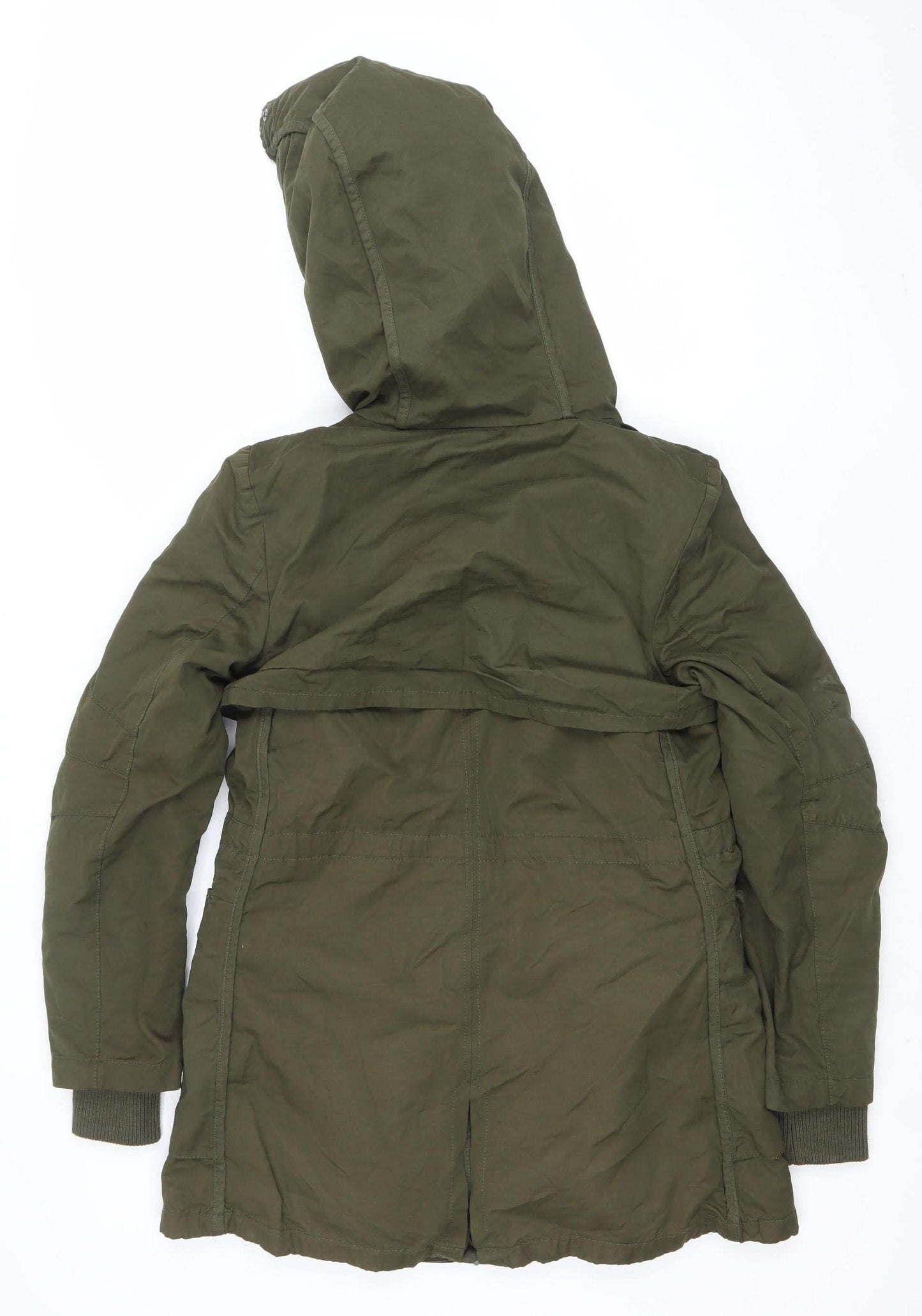 Ever New Women’s Green Hooded Faux Fur Lined Parka Coat Size 6