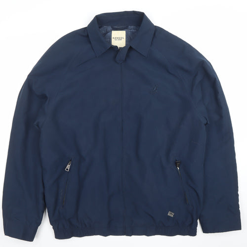 Kangol Men’s Blue L Bomber Jacket Full Zip Polyester Casual