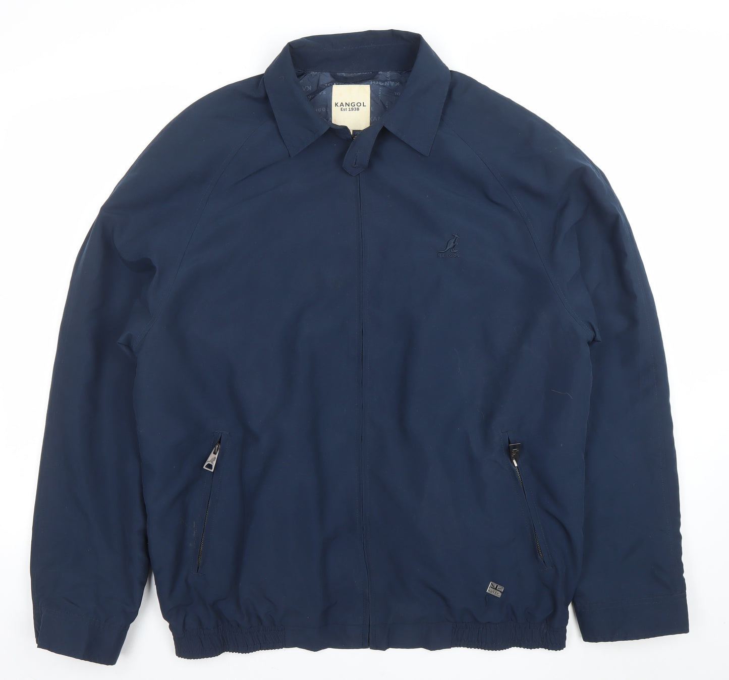Kangol Men’s Blue L Bomber Jacket Full Zip Polyester Casual