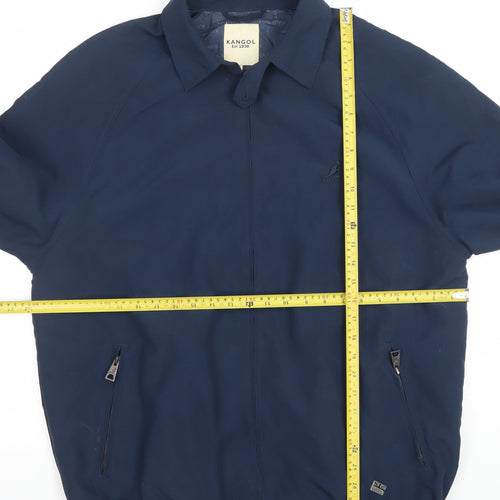 Kangol Men’s Blue L Bomber Jacket Full Zip Polyester Casual