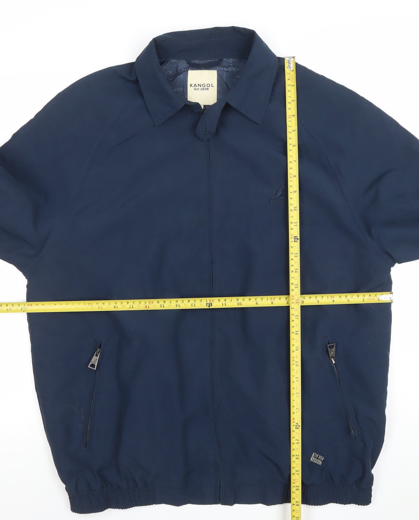 Kangol Men’s Blue L Bomber Jacket Full Zip Polyester Casual