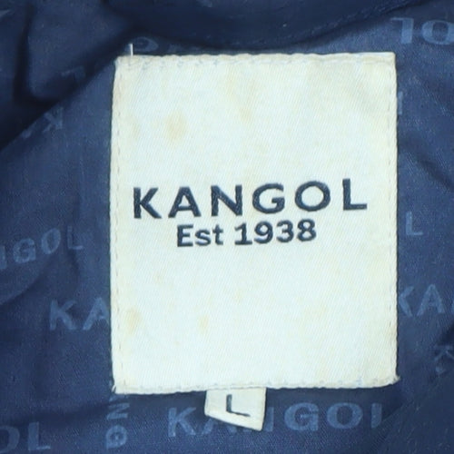 Kangol Men’s Blue L Bomber Jacket Full Zip Polyester Casual