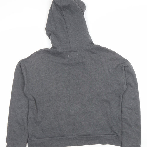 Hollister Women’s Grey Pullover Hoodie S Cotton Blend Graphic Print