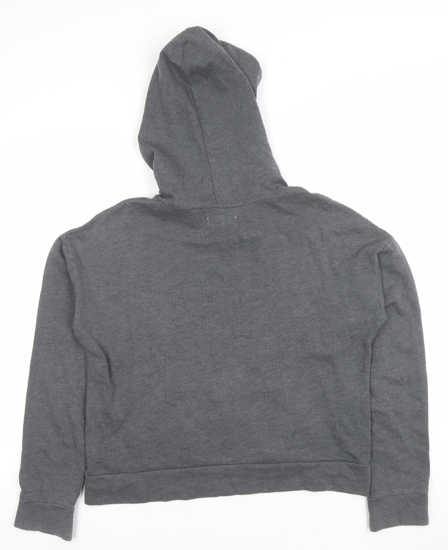 Hollister Women’s Grey Pullover Hoodie S Cotton Blend Graphic Print