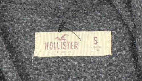 Hollister Women’s Grey Pullover Hoodie S Cotton Blend Graphic Print