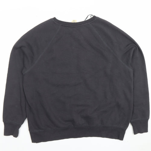 H&M Women Black Mickey Mouse Sequin Pullover Sweatshirt Size 12