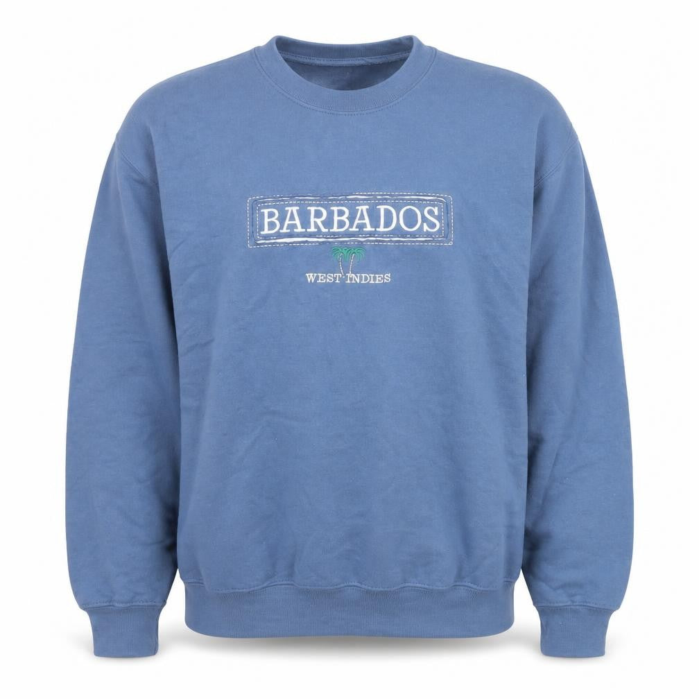 Front view of Gildan Men's Blue Barbados Embroidered Pullover Sweatshirt Small
