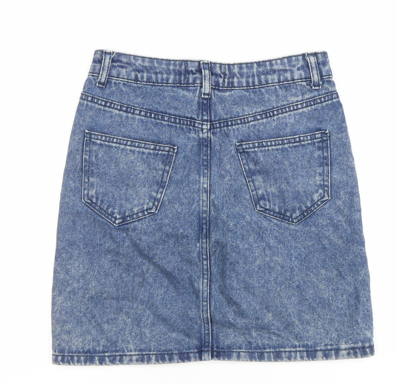 New Look Womens Blue Denim Short Skirt Size 6 High Rise Casual