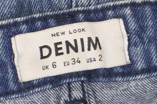 New Look Womens Blue Denim Short Skirt Size 6 High Rise Casual