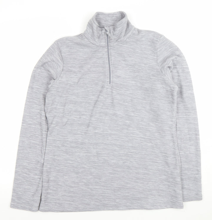 Mountain Warehouse Women Grey 1/2 Zip Fleece Pullover UK 14