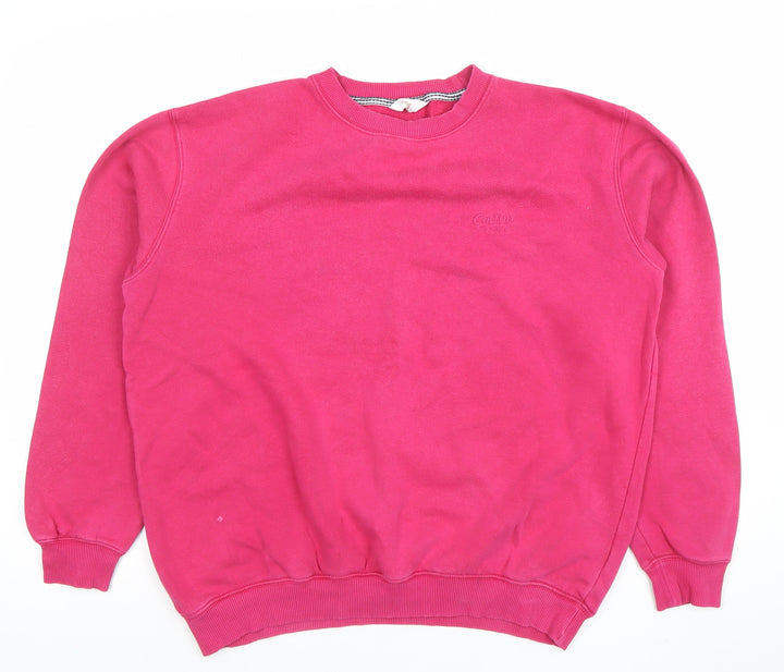 Cotton Traders Women’s Dark Pink Crew Neck Pullover Sweatshirt M UK 14