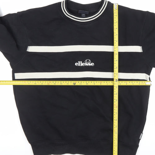 Ellesse Womens Black UK 10 Crew Neck Pullover Sweatshirt
